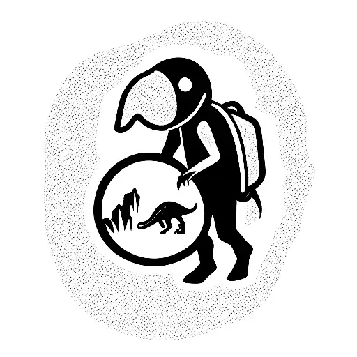 Dinosaur With Astronaut Helmet On