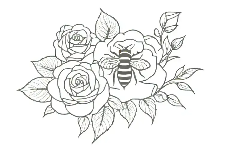 Bee And Roses
