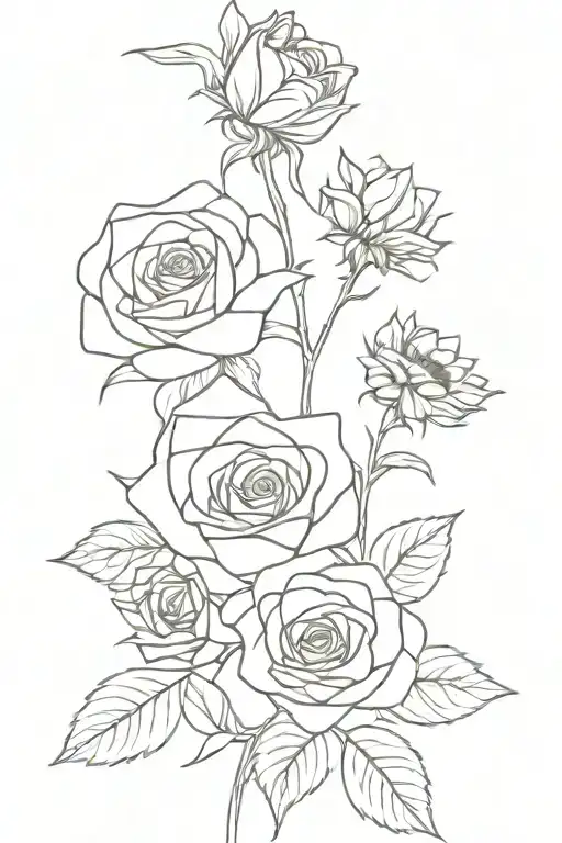 Rose And Sunflowers Coming