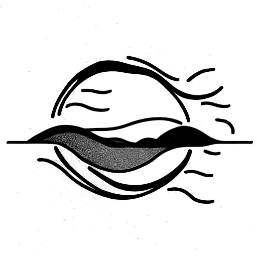 Two Sea Waves Representing Mum And Baby