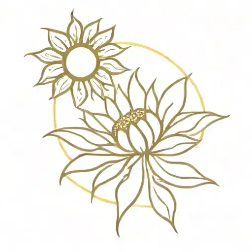 Sunflower And Sun Shining