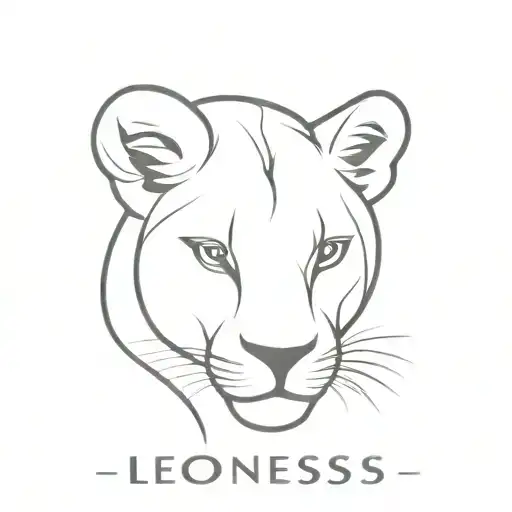 A Minimalist Design Of A Lioness Silhouette With The Word 'Leonesss' Incorporated Into The Mane