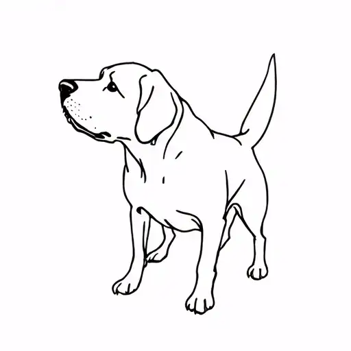 Peach And Black Lab Dog