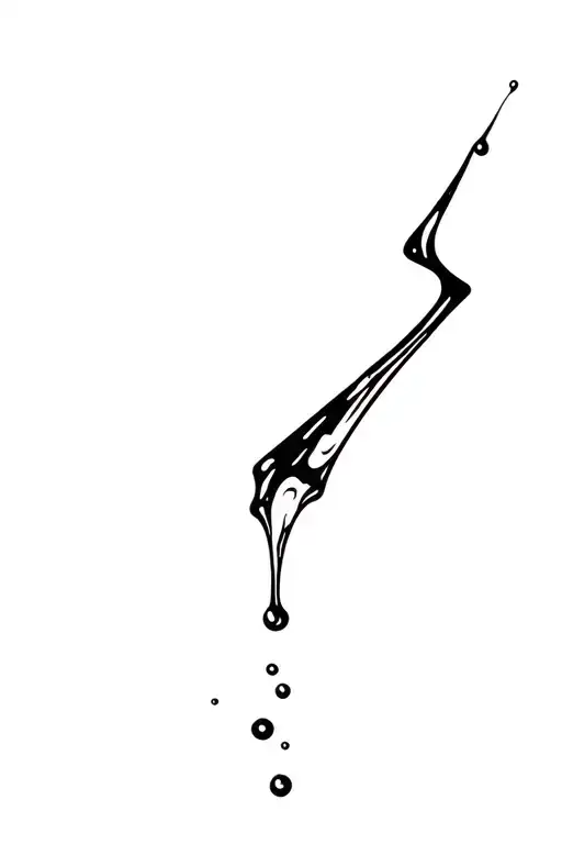 Pool Of Liquid Flowing Into Line Arrow