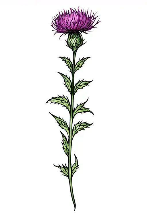 Thistle Flower With Celtic Accent
