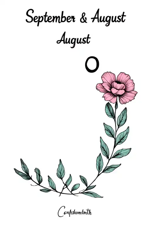 September And August Birthmonth Flower Bouqet With Semi Colon In Stem