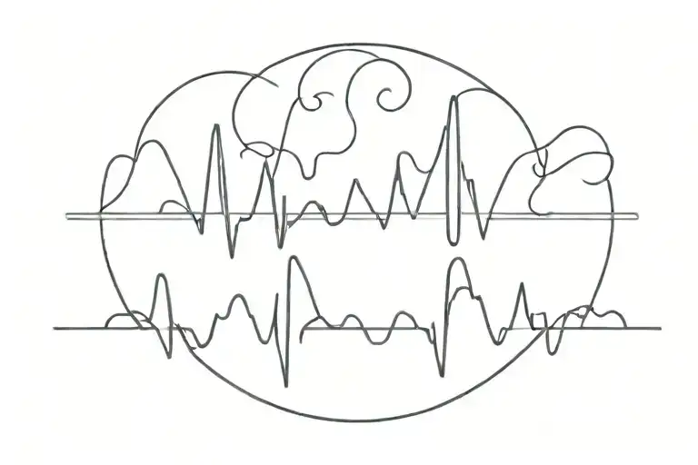 Single Line Heartbeat Waves Intertube