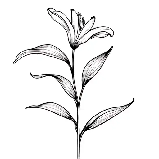 Lily Flower Small Fine Line