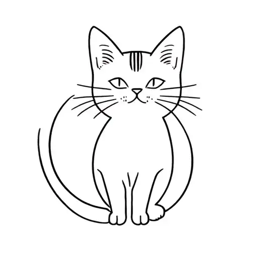 Ginger Cat Minimalist Tattoo Design Inspired