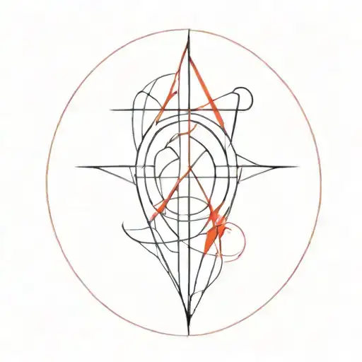 Black Gothic Line Work With Red Background