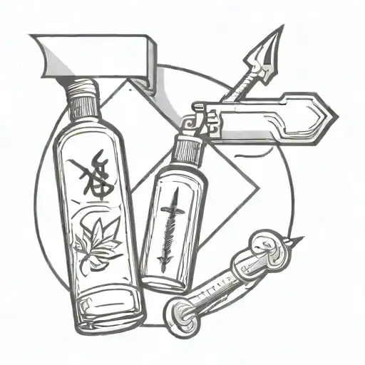 A Minimalist Design Featuring A Sealed Envelope With A Dagger And Poison Bottle Beside It