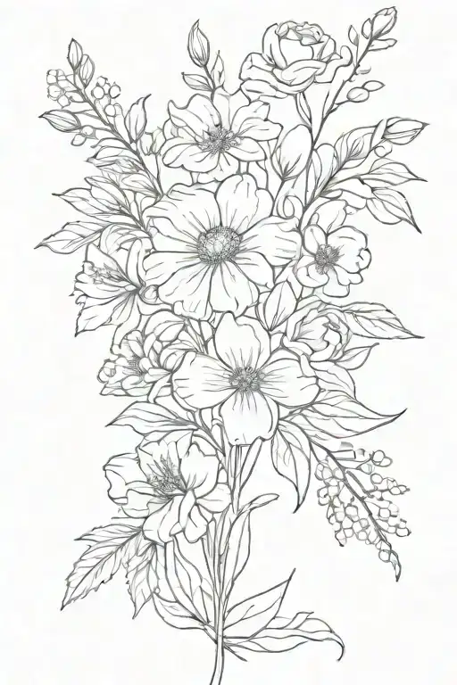 January June July December Birth Flower Bouquet