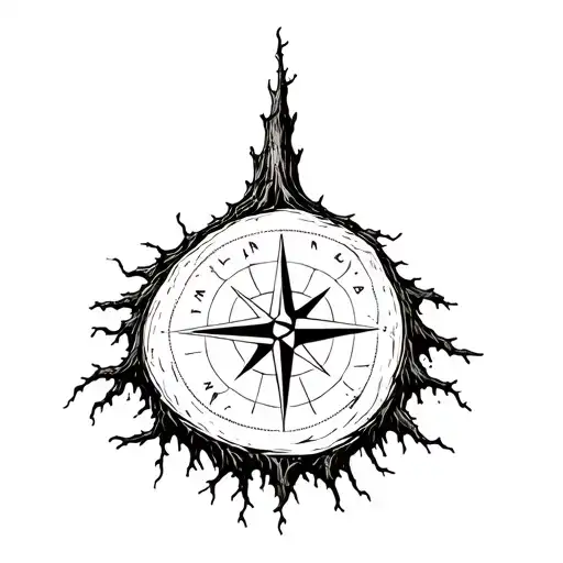 Compass Tree Stump With Roots Flat