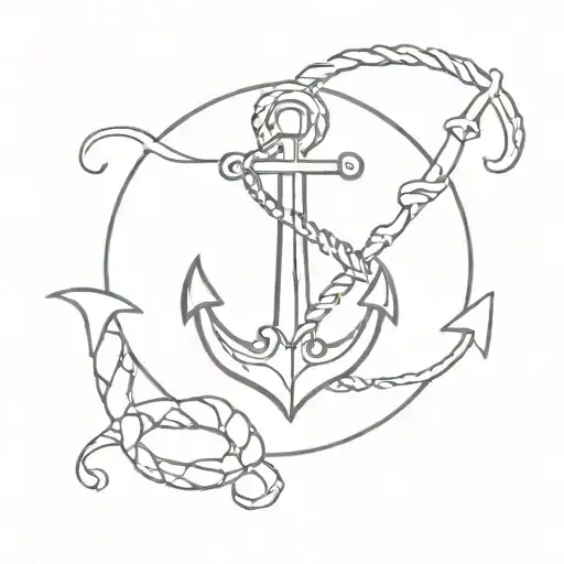 An Anchor With Mermaid And Skeleton Pirate Incorporated