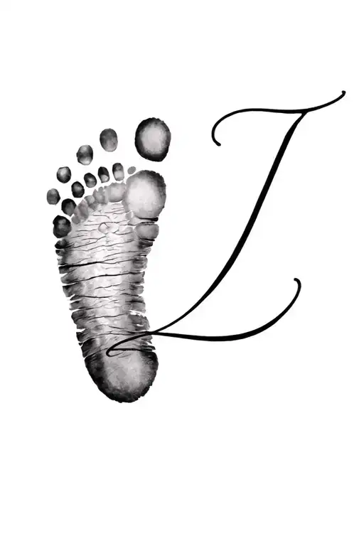 Baby Footprint With Letter L