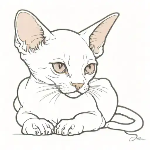 A Little White Kitten Devon Rex