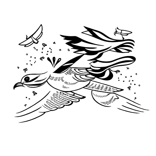 An Open Book With Flying Birds As Bookmarks