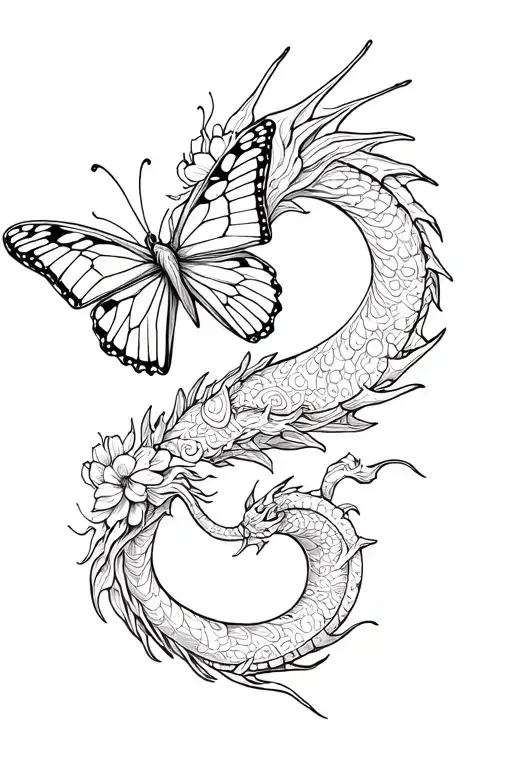 Flores Mariposas Sol Dragon Wrapped