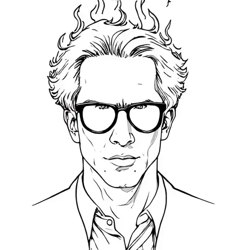 Wiesel With Sunglasses And Flames In The Background