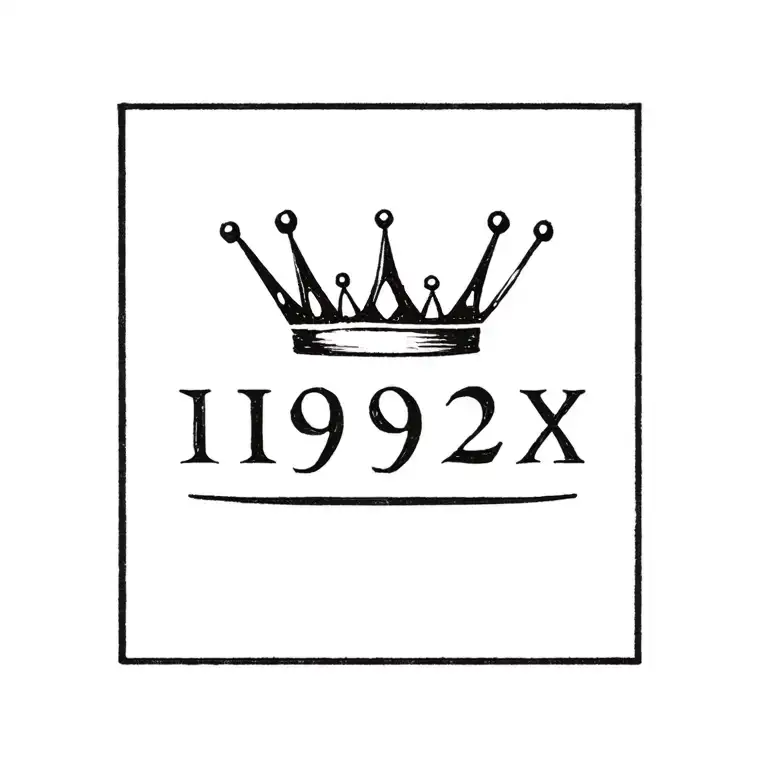 Crown And 1992 Roman Numerals