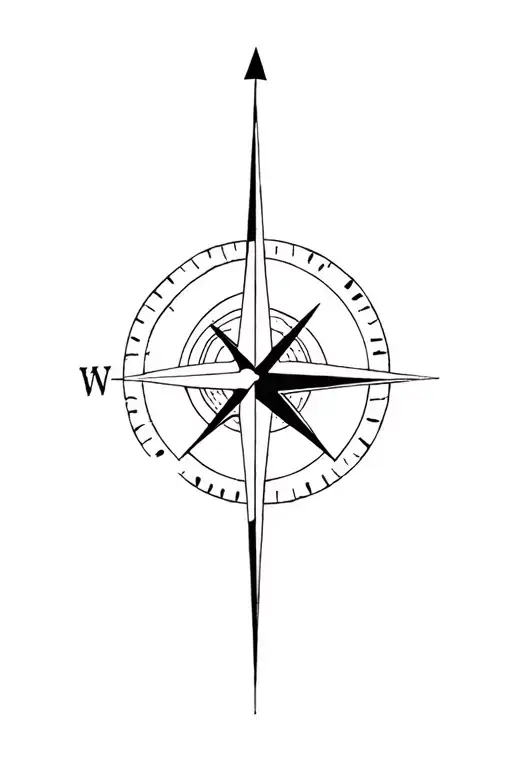 Half Compass And Half Clock Geometric Triangles And Circles Arrow Diagonally