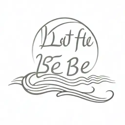 Let It Be Text With Sun And Waves Flowing