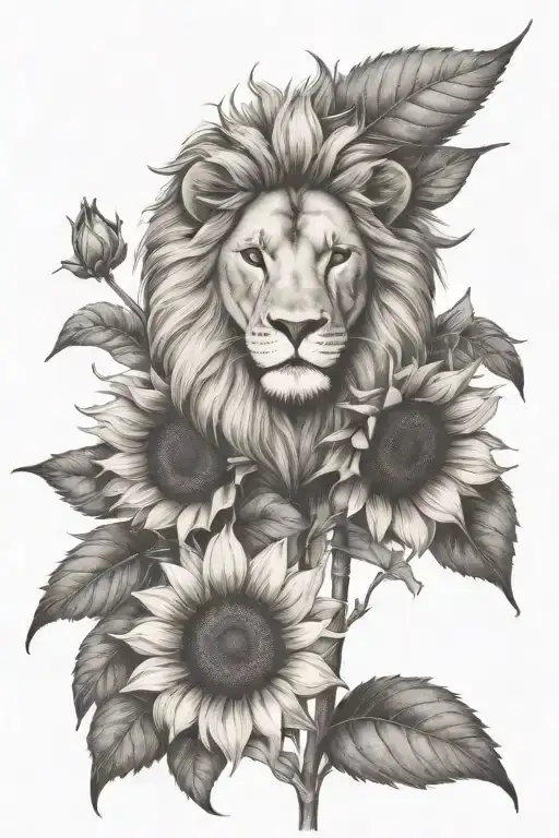 Sunflower And Lion
