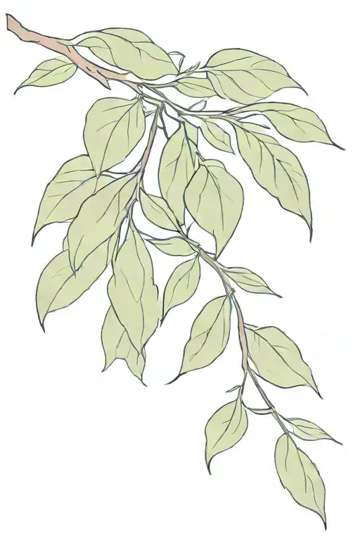 Thai Basil Vine Style Illustration