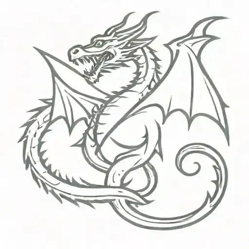 Dragon And Guns Crossed