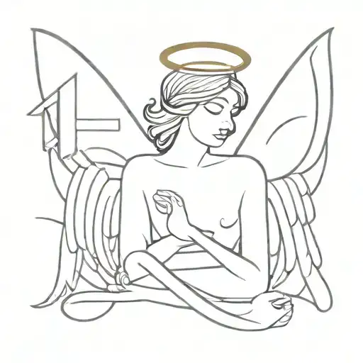 Angel With Letters M Q