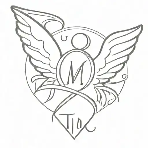 Angel With Letters M Q Inside The Ace