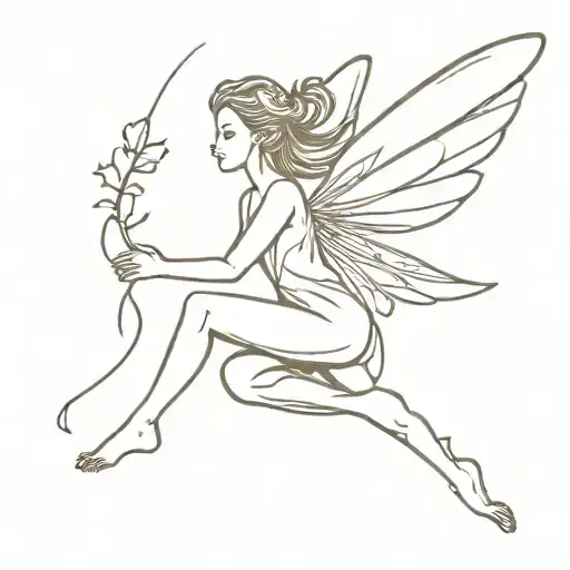 Fairy Flying From The Side View