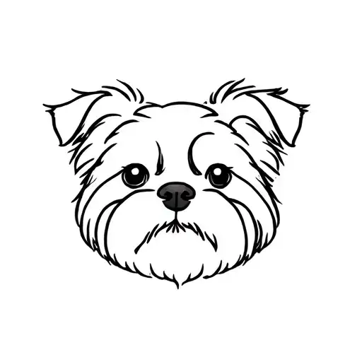 Shitzu Dog Face With Short Black Fur