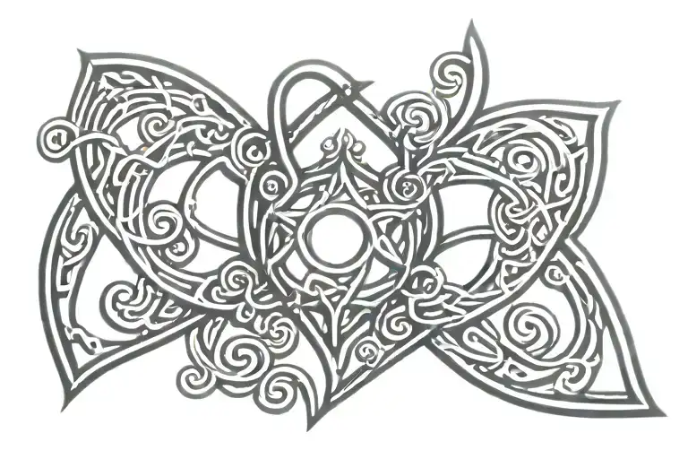 Upside Down Triquetra Heart Shaped Lock