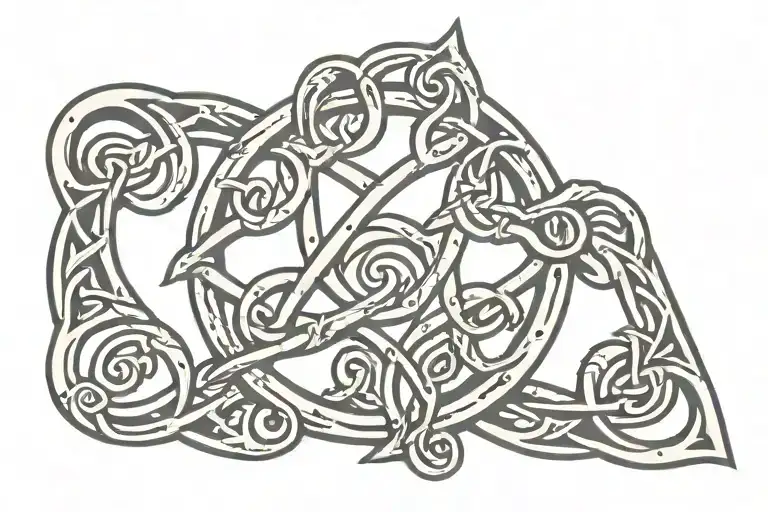 Reversed Triquetra Thorn Heart Shaped Lock