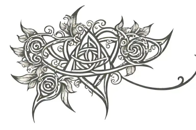 Upside Down Thorn Heart Shaped Triquetra