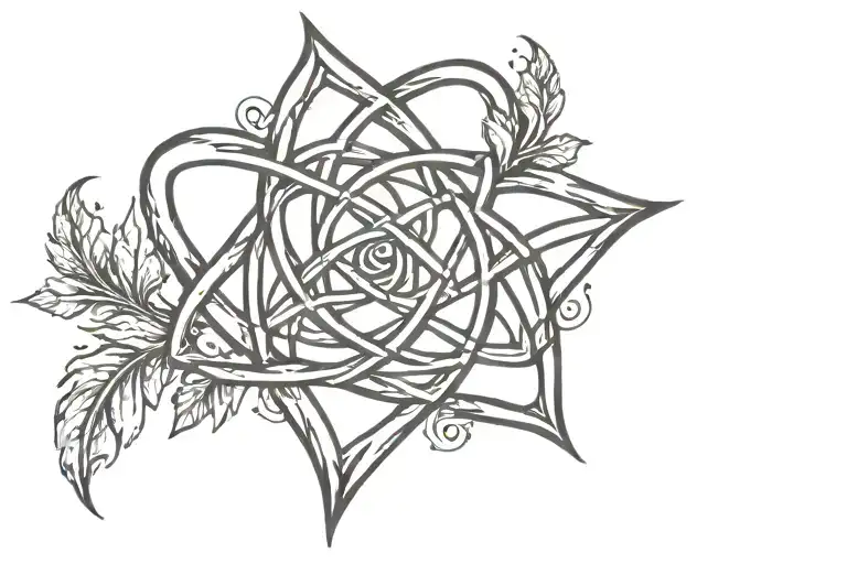 Upside Down Thorn Heart Triquetra