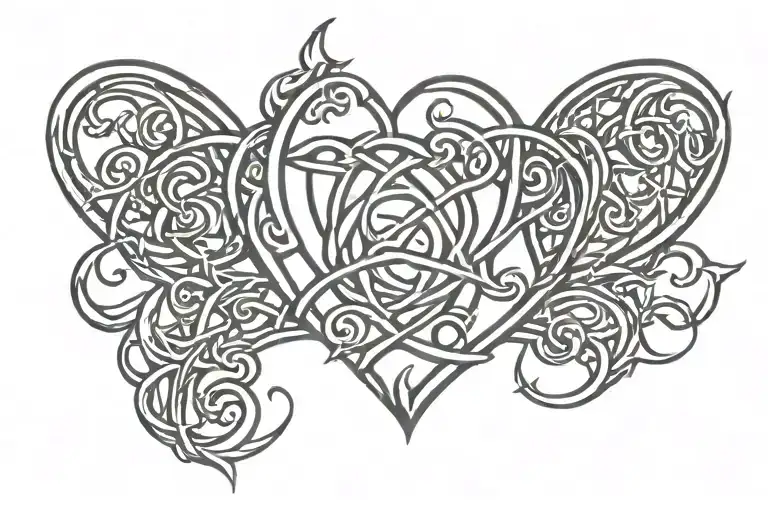 Upside Down Heart With One Thorny Triquetra