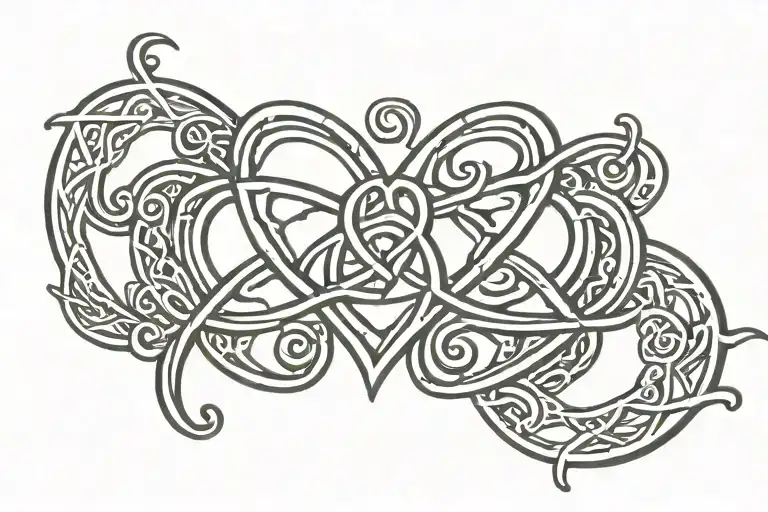 Upside Down Heart With Triquetra In The Middle