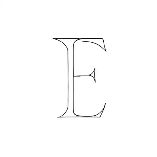 Letter E With Virgo Symbol