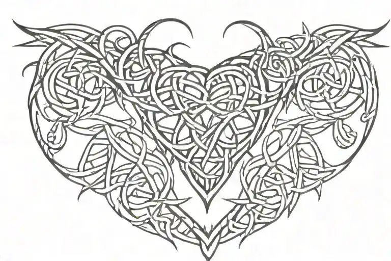 Celtic Thorny Upside Down Heart