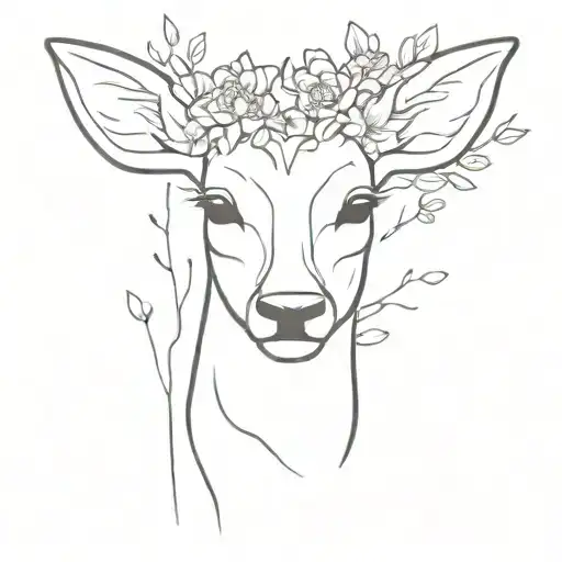 Deer With Flowers