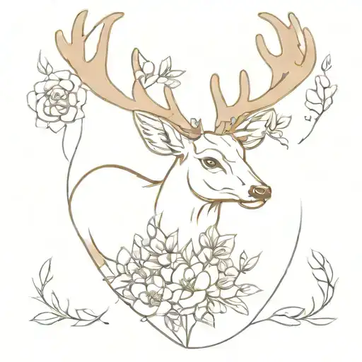 Deer With Flowers Wrapped