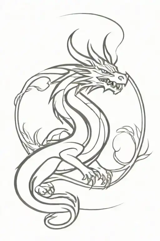 Create A Tattoo Of A Dragon Slim And Elegant