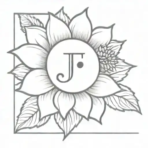 Small Sunflower With Letter J
