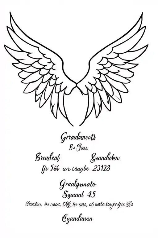 Angel Wings With Grandparents Birth And Death Dates