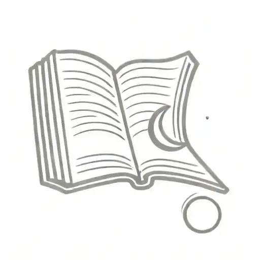 Open Book With Crescent Moon