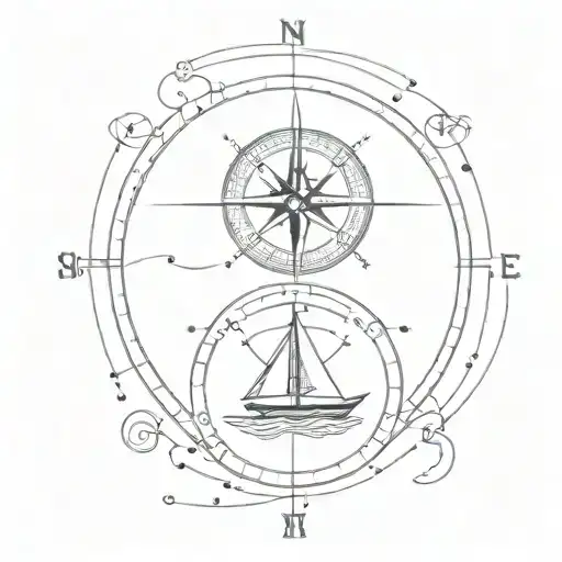 Compass And Ship Sailing