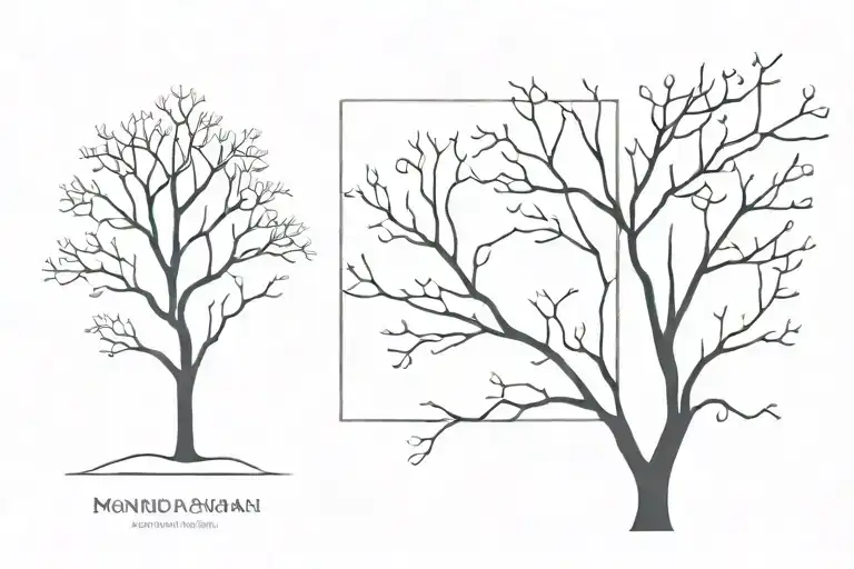 Mondrian Tree Silhouette