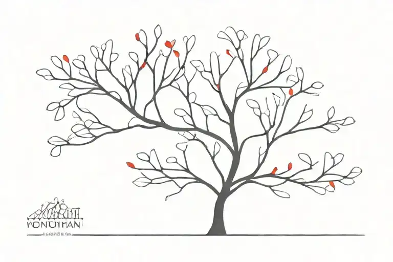 Mondrian Tree Silhouette